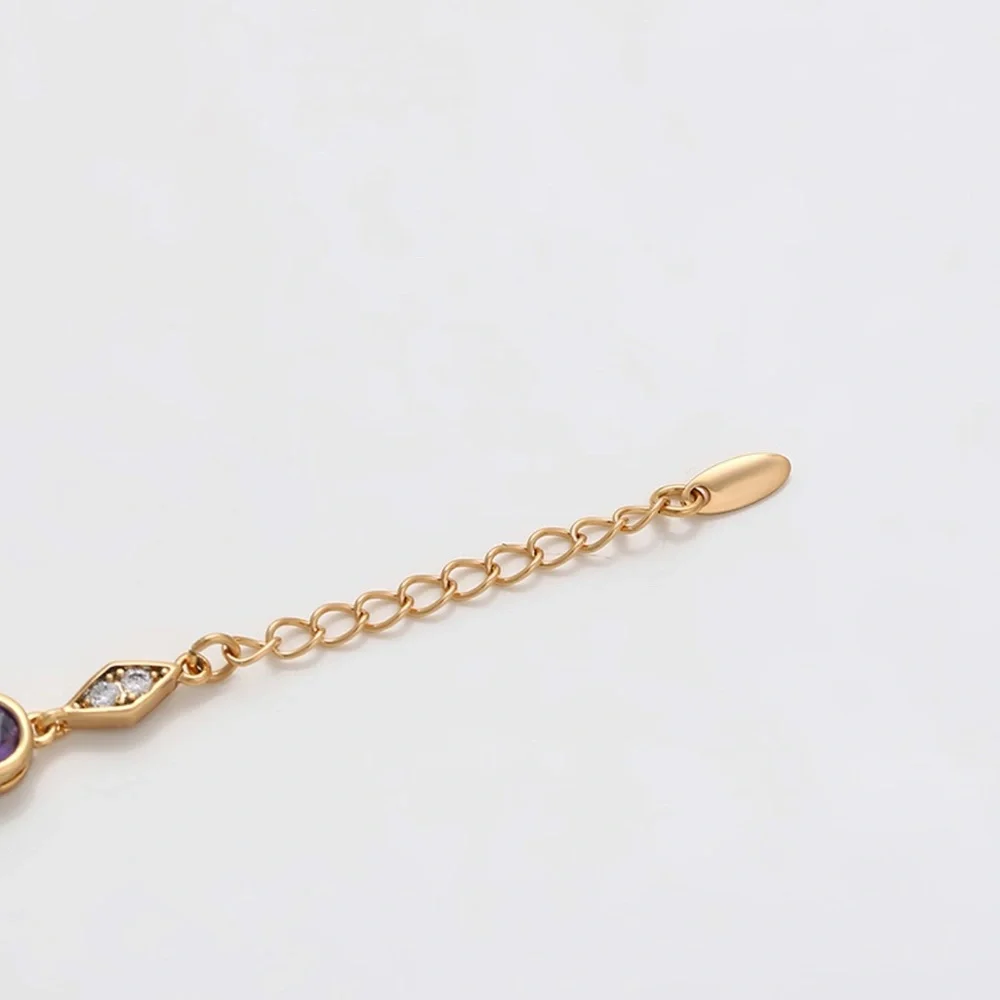 Amethyst Bracelet Drop 18k Gold Plated Luxury Jewelry